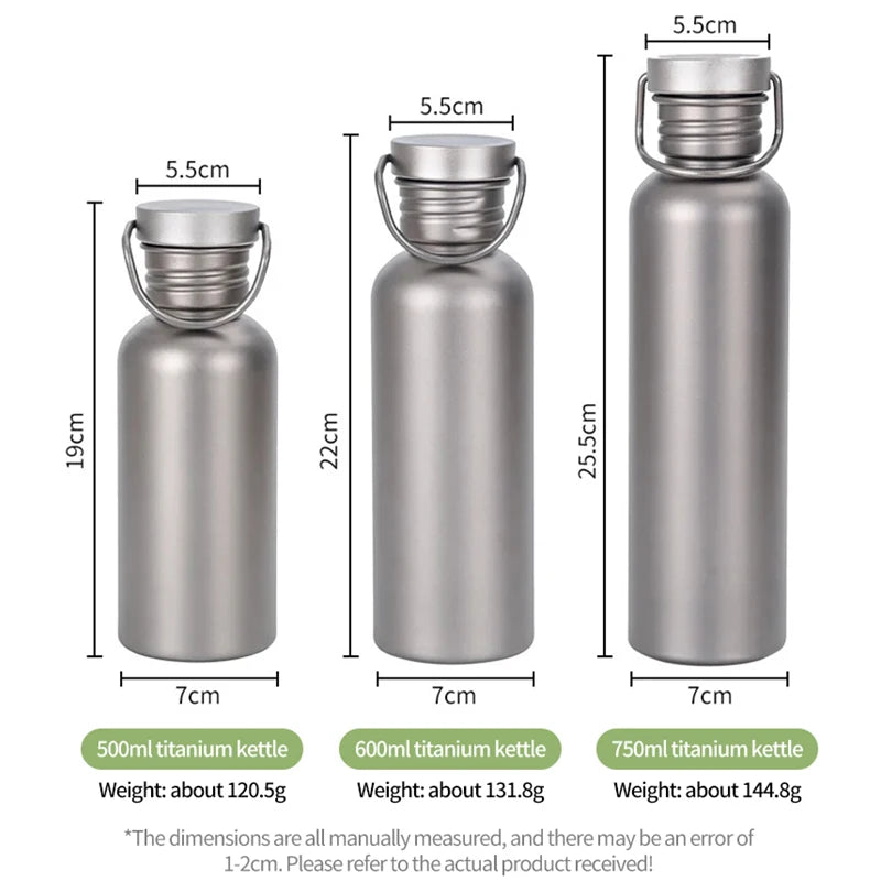 600ml 750ml Titanium Water Bottle