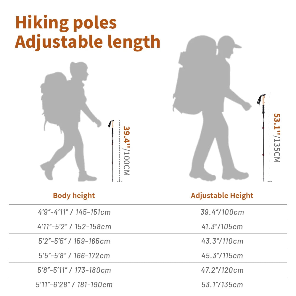 Lightweight Carbon Fiber Trekking Poles