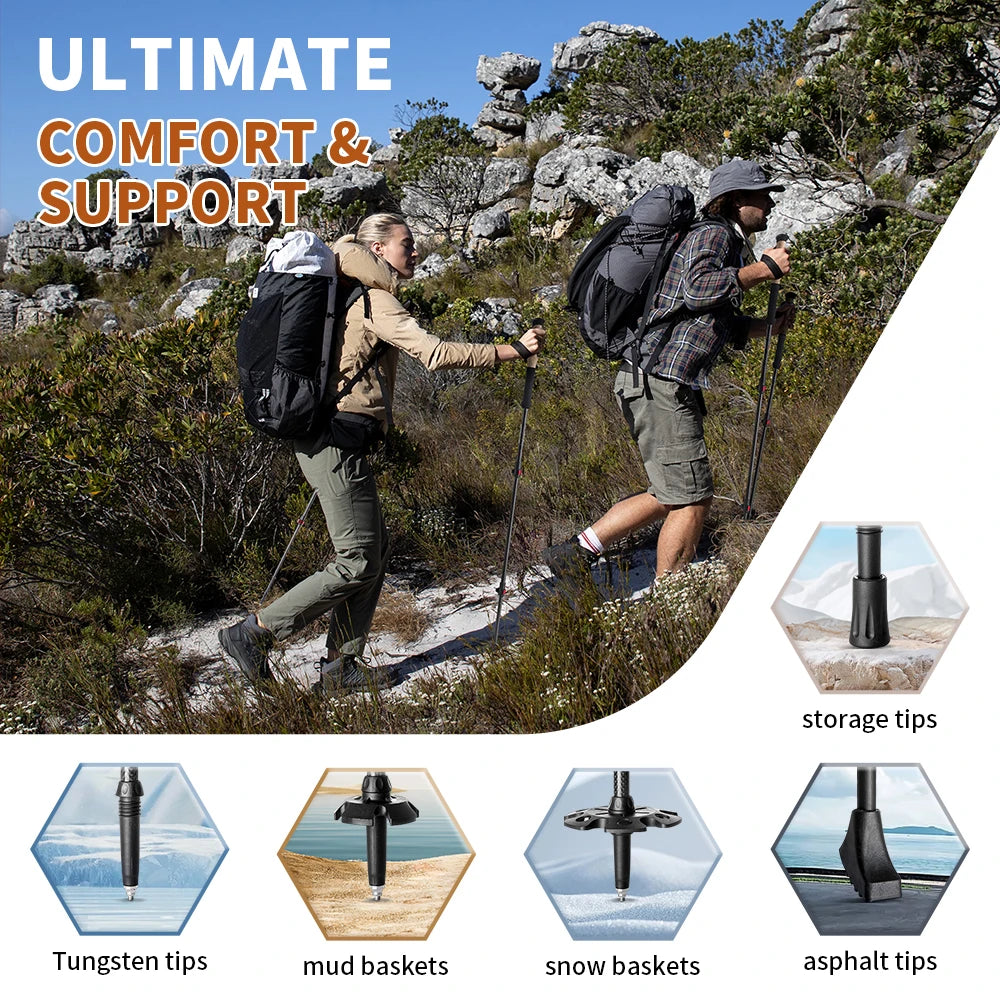 Lightweight Carbon Fiber Trekking Poles