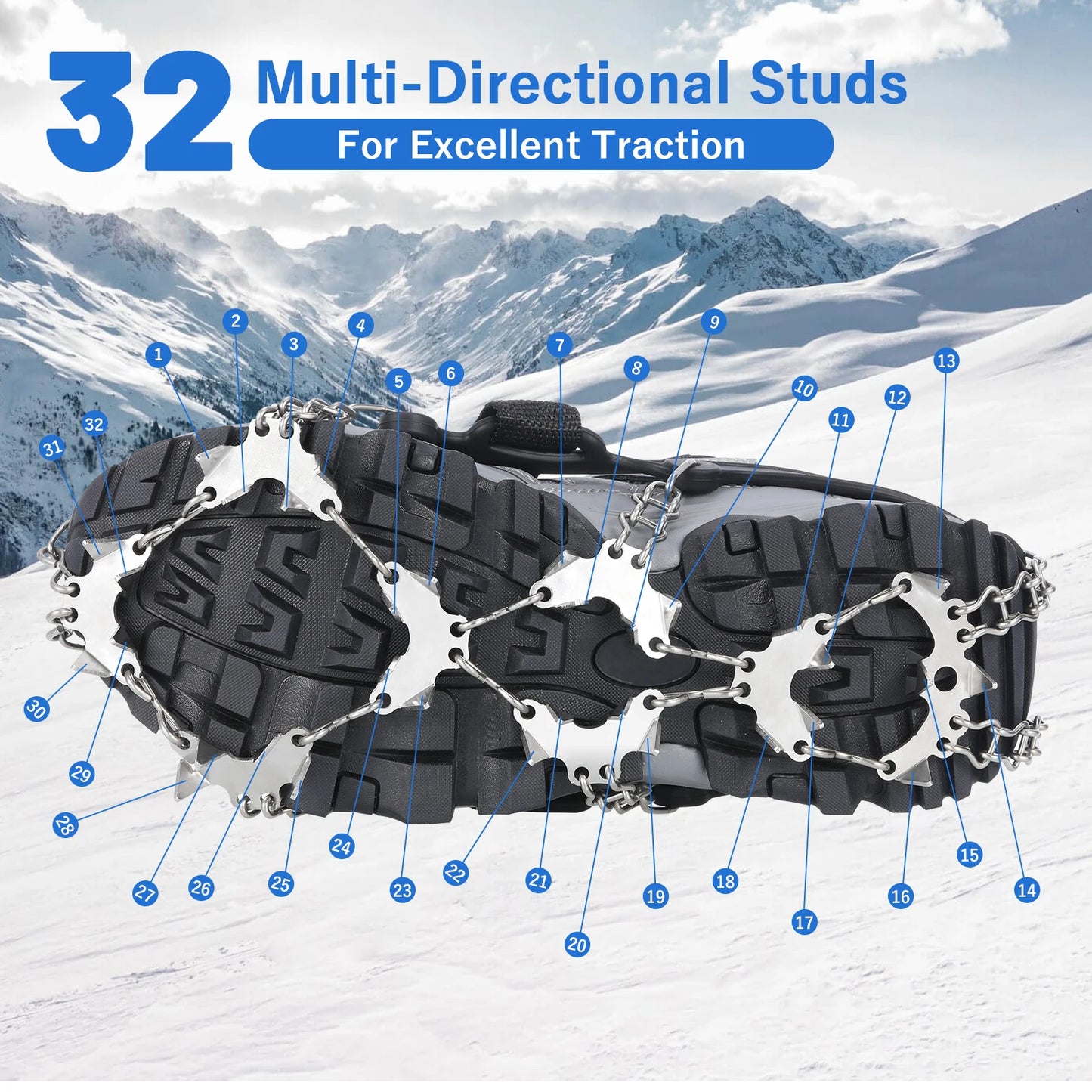 Teeth Ice Gripper Spikes for Shoes
