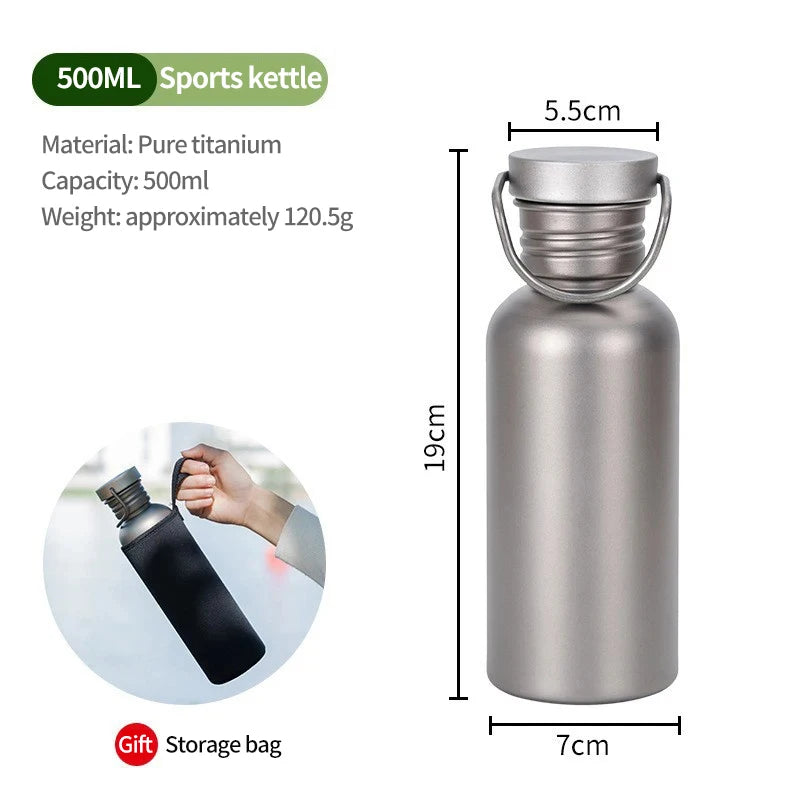 600ml 750ml Titanium Water Bottle