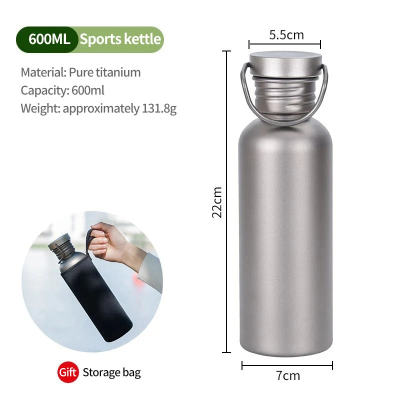 600ml 750ml Titanium Water Bottle