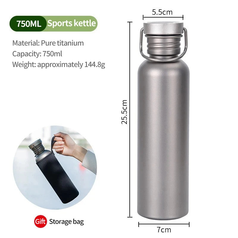 600ml 750ml Titanium Water Bottle